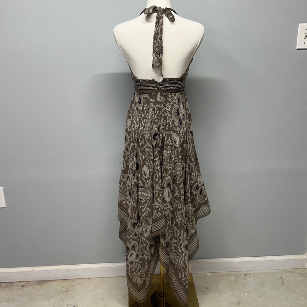 Silk Halter Babydoll Dress Handkerchief Hem Boho Festival Fairy ASO Taylor Swift - Picture 4 of 9